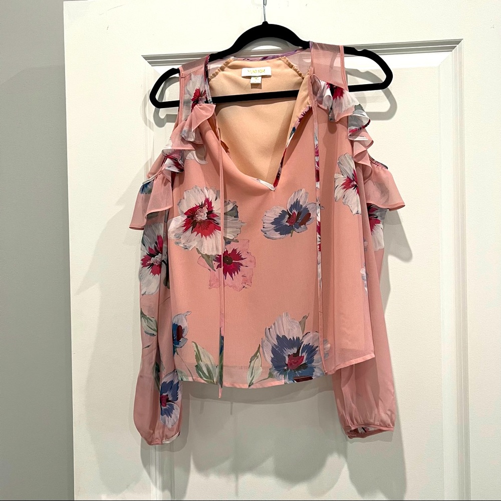 YUMI KIM floral cold shoulder blouse